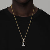 ONYX AND GOLD GEM PENDANT