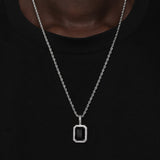 ONYX AND SILVER GEM PENDANT