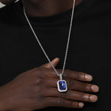 SAPHIRE AND SILVER GEM PENDANT