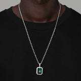 EMERALD AND SILVER GEM PENDANT