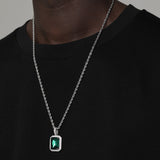 EMERALD AND SILVER GEM PENDANT