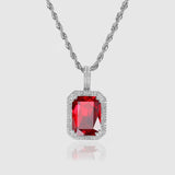 RUBY AND SILVER GEM PENDANT