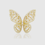 WOMENS BAGUETTE STONE BUTTERFLY RING - Malvos