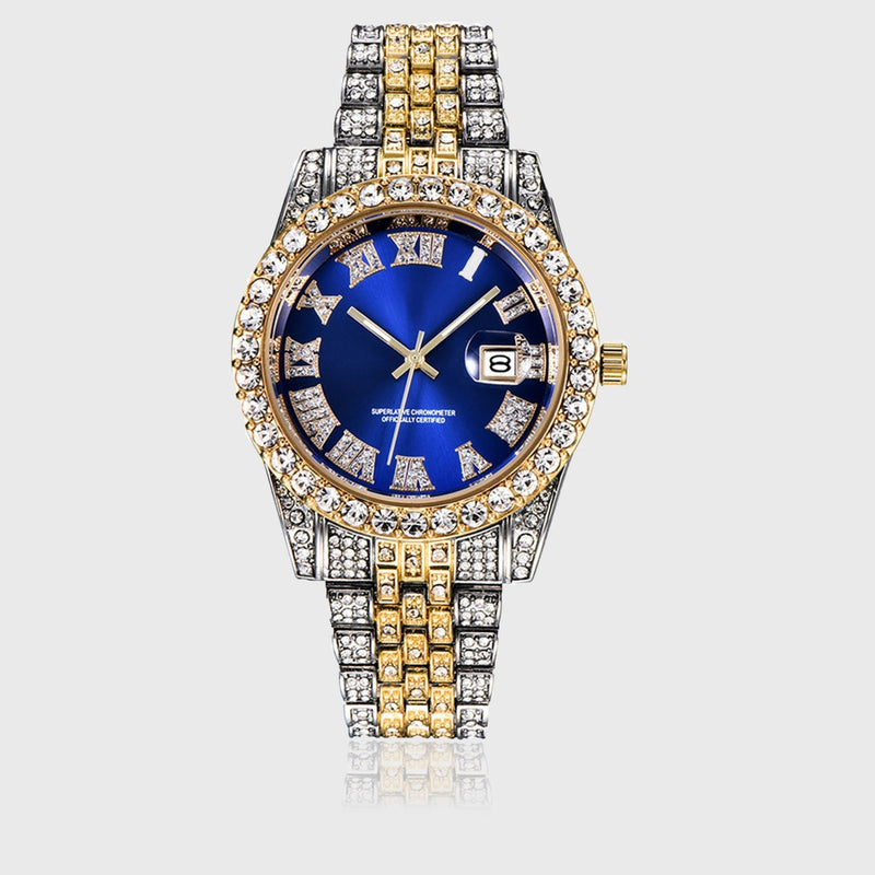 ROYAL BLUE DIAL IN GOLD & SILVER