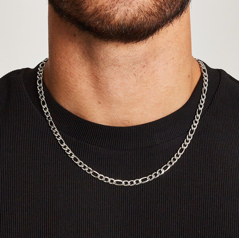 FIGARO CHAIN 5MM [18K WHITE GOLD]