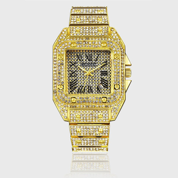 ICED GOLD MONARCH ROMAN SQUARE DIAL