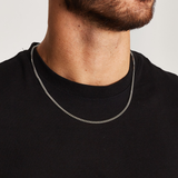 MICRO CUBAN CHAIN [18K WHITE GOLD] 3MM