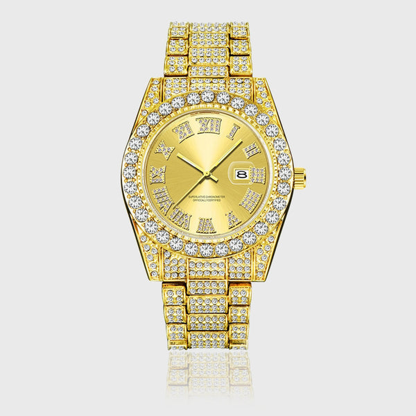 TRIPLE GOLD ROMAN NUMERALS WATCH