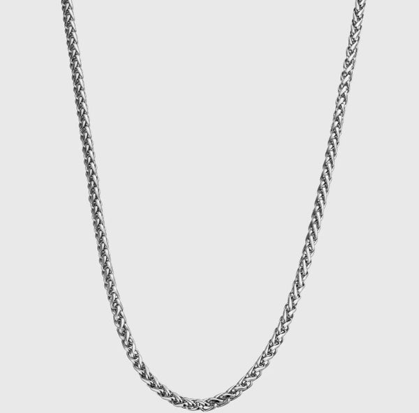 WHEAT CHAIN 5MM [18K WHITE GOLD]
