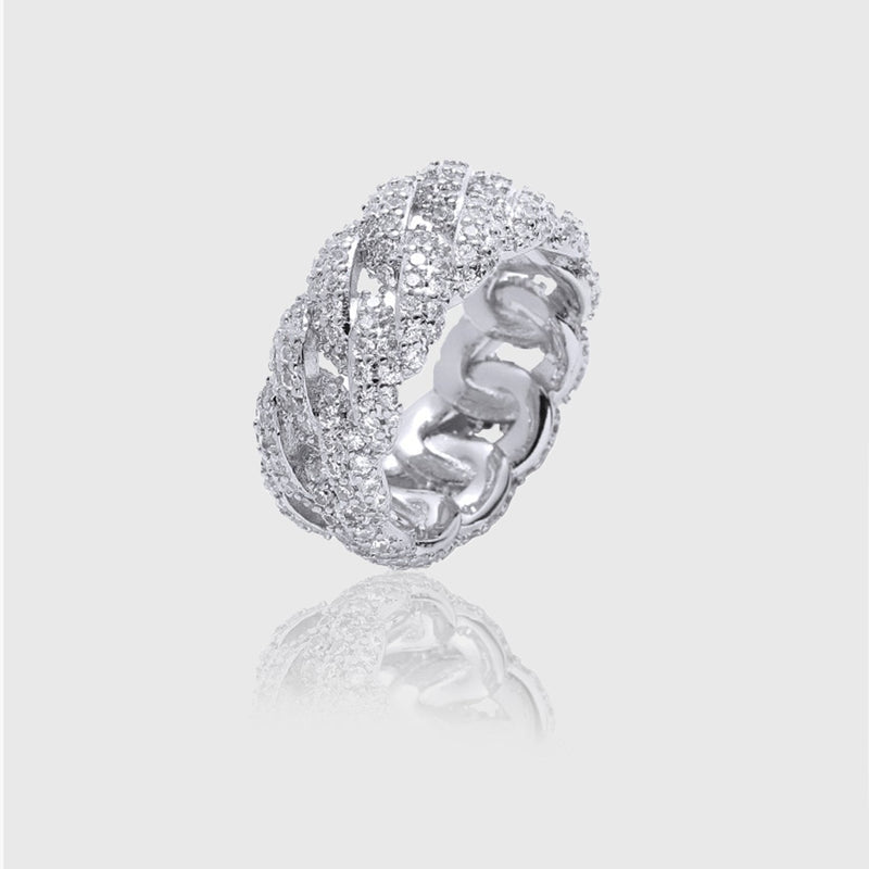 ICED CUBAN RING [18K WHITE GOLD]