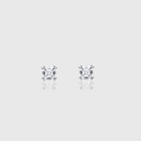 SQUARE CUT STUD EARRINGS [18K WHITE GOLD]