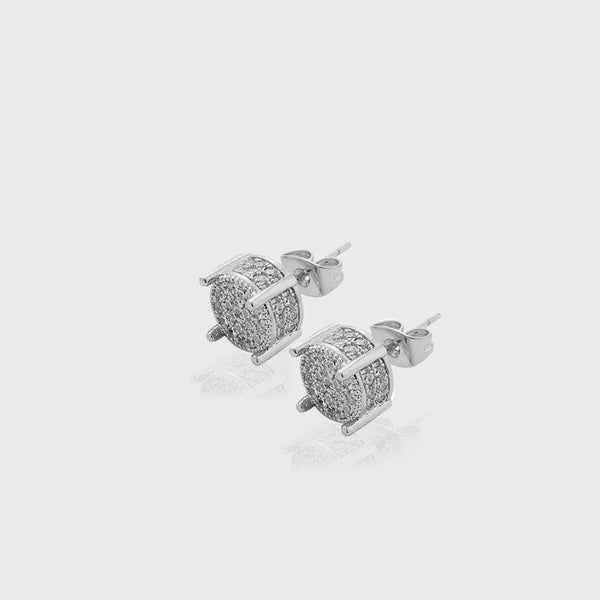 ROUND CUT STUD EARRINGS [18K WHITE GOLD]