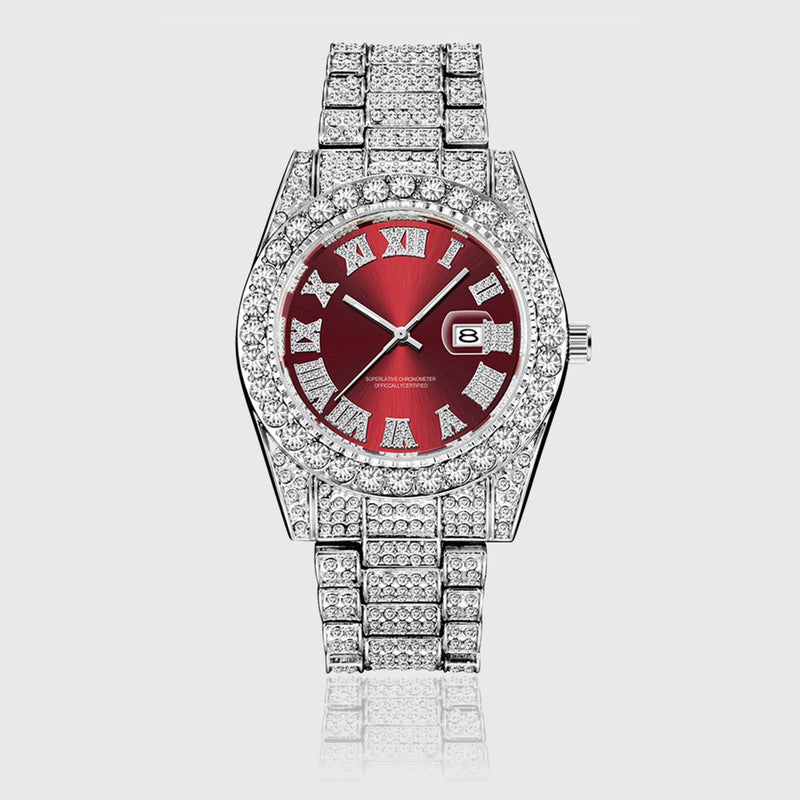 ICED INFERNO ROMAN DIAL [18K WHITE GOLD]