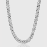 ICED DIAMOND PRONG CUBAN CHAIN [18K WHITE GOLD] 14MM