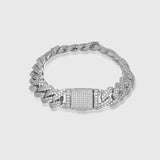 ICED DIAMOND PRONG CUBAN BRACELET [18K WHITE GOLD] 8MM
