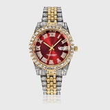 CRIMSON DIAL IN GOLD & WHITE SILVER