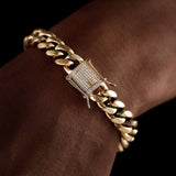 MIAMI CUBAN ICED CLASP BRACELET [GOLD] 10MM