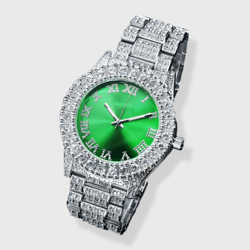 ICED EMERALD FROST ROMAN DIAL [18K WHITE GOLD]