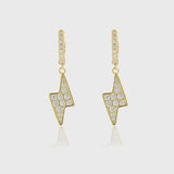 ICED LIGHTNING BOLT EARRINGS [18K GOLD]