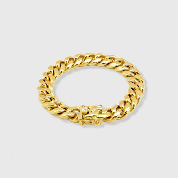 MIAMI CUBAN BRACELET [18K GOLD] 12MM