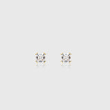 SQUARE CUT STUD EARRINGS [18K GOLD]