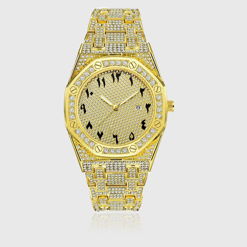 ICED EGYPTIAN DIAL DIAMOND WATCH [18K GOLD]