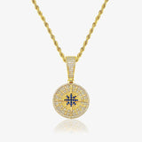 ICED DIAMOND COMPASS PENDANT [18K GOLD]