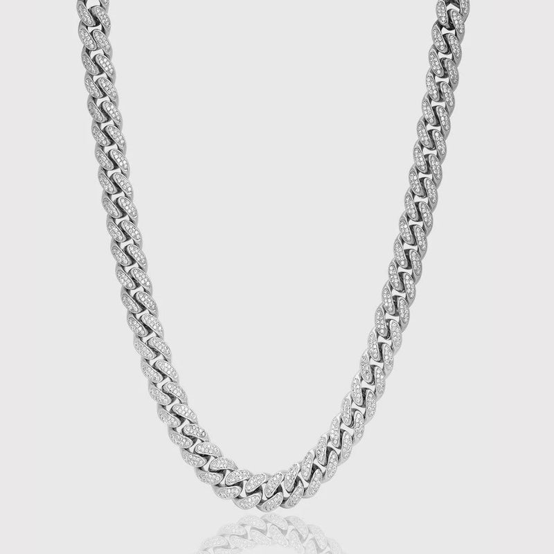 ICED CUBAN CHAIN [18K WHITE GOLD] 13MM