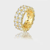 ICED DOUBLE ROW DIAMOND RING [18K GOLD]