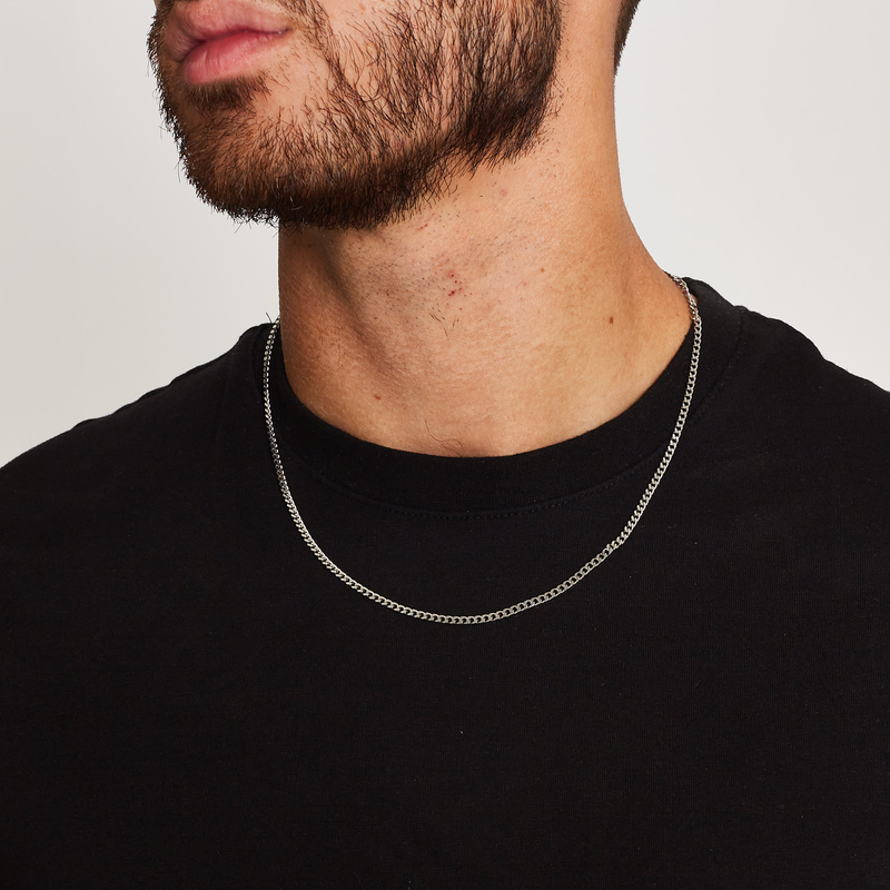 MICRO CUBAN CHAIN [18K WHITE GOLD] 3MM