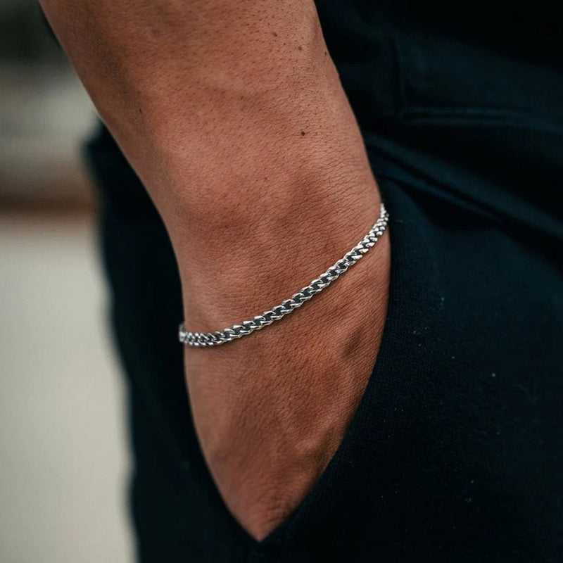 MICRO CUBAN BRACELET [18K WHITE GOLD] 3MM