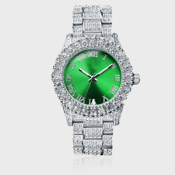 ICED EMERALD FROST ROMAN DIAL [18K WHITE GOLD]