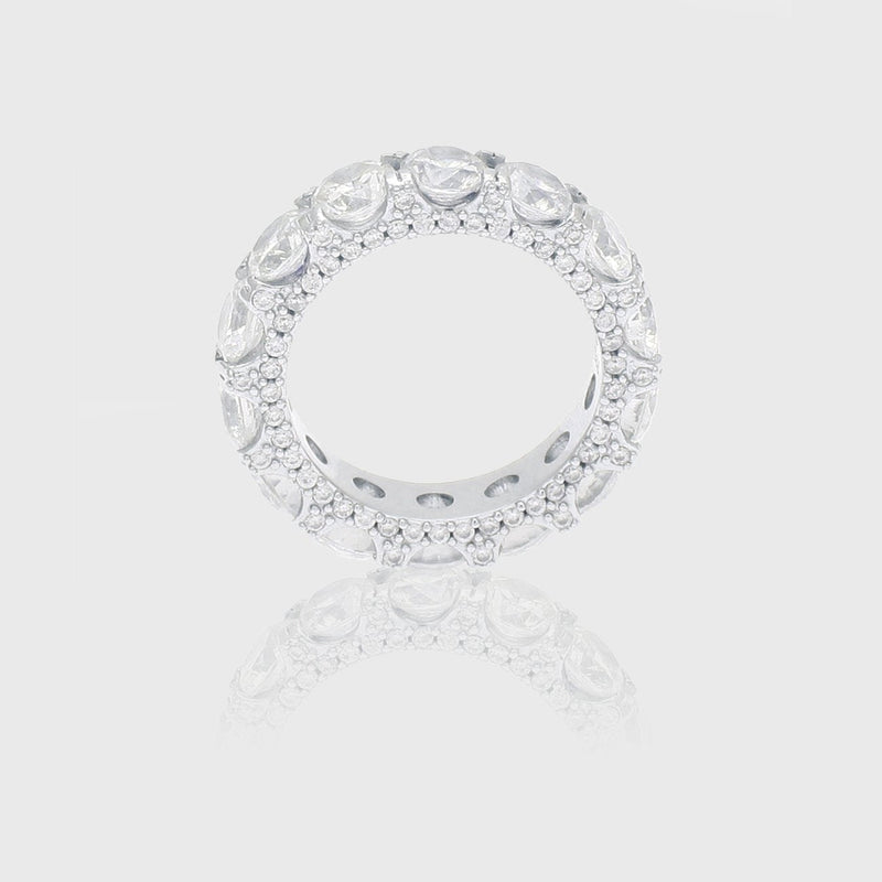 SINGLE ROW DIAMOND RING [18K WHITE GOLD]