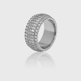 ICED 5 ROW BAND RING [18K WHITE GOLD]