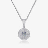 ICED DIAMOND COMPASS PENDANT [18K WHITE GOLD]