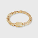 ICED DIAMOND PRONG CUBAN BRACELET [18K GOLD] 8MM