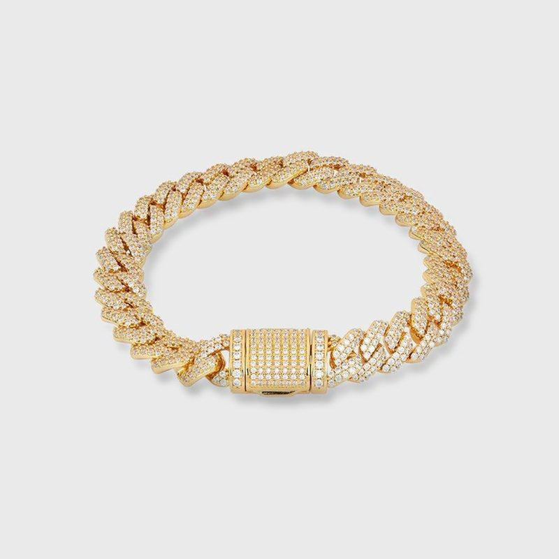 ICED DIAMOND PRONG CUBAN BRACELET [18K GOLD] 8MM