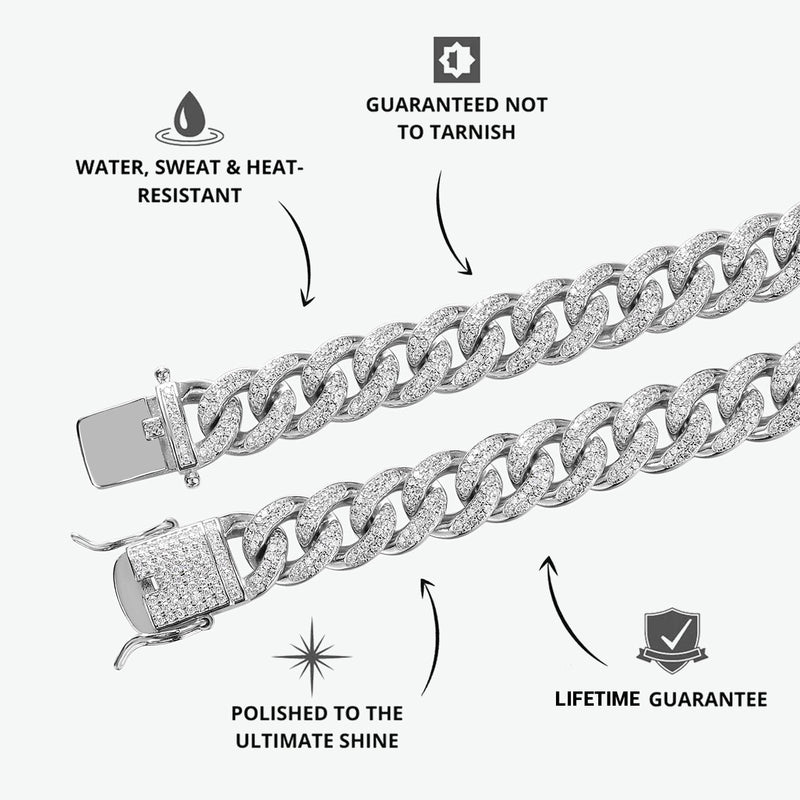 ICED MIAMI CUBAN BRACELET [18K WHITE GOLD] 8MM