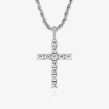 DIAMOND CROSS PENDANT [18K WHITE GOLD]