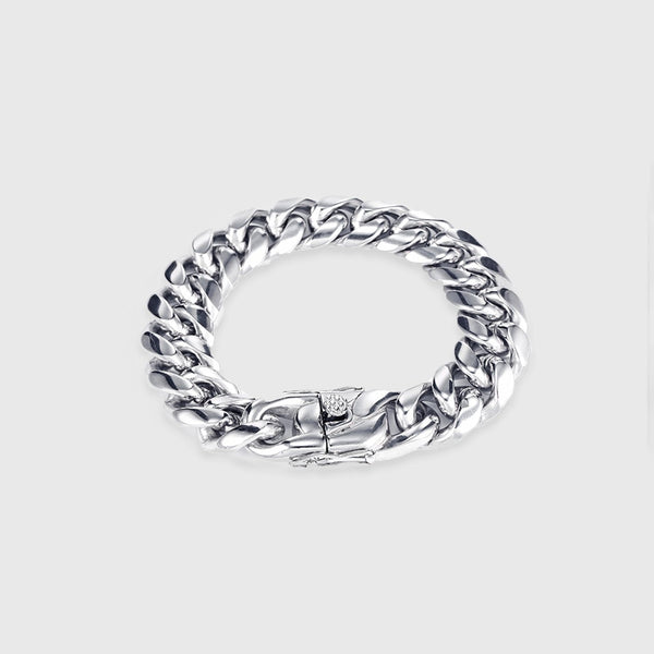 MIAMI CUBAN BRACELET [18K WHITE GOLD] 12MM