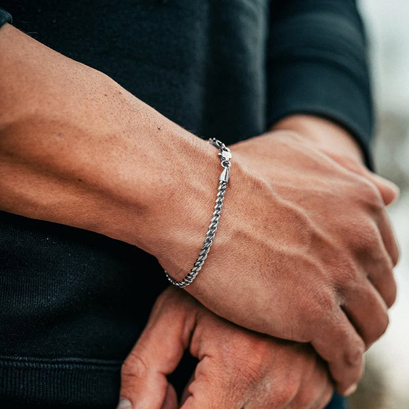 MICRO CUBAN BRACELET [18K WHITE GOLD] 3MM