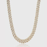 ICED DIAMOND PRONG CUBAN CHAIN [18K GOLD] 14MM