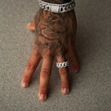 ICED CUBAN RING [18K WHITE GOLD]