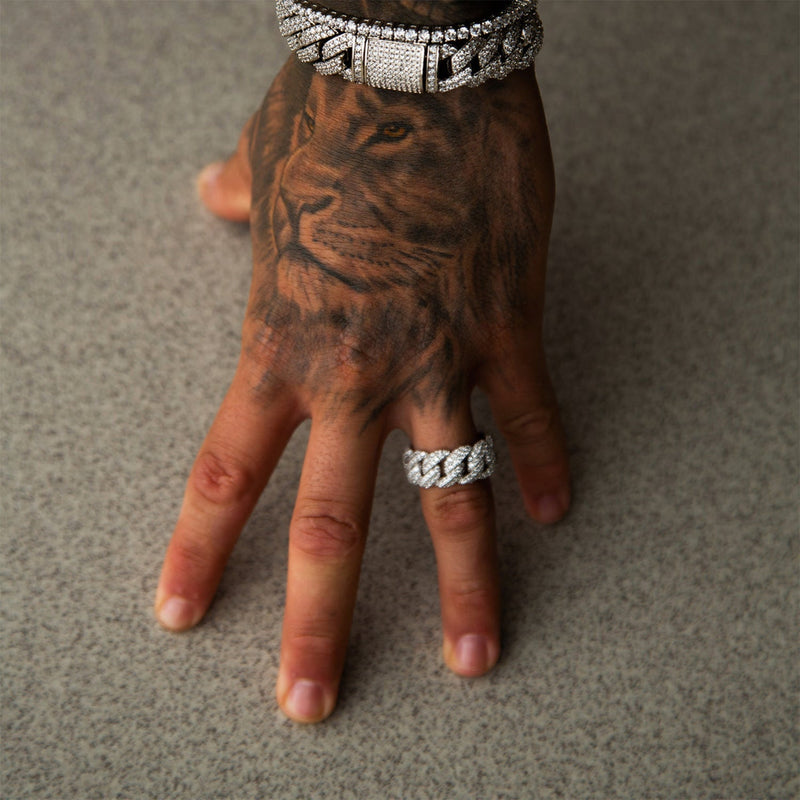 ICED CUBAN RING [18K WHITE GOLD]