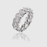 MIAMI ICED CUBAN RING [18K WHITE GOLD]
