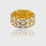 ICED DOUBLE ROW DIAMOND RING [18K GOLD]