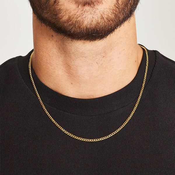 MICRO CUBAN CHAIN [18K GOLD] 3MM