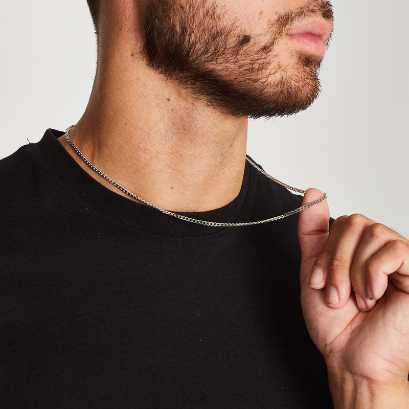 MICRO CUBAN CHAIN [18K WHITE GOLD] 3MM