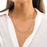 WOMENS FIGARO CHAIN 3MM [18K WHITE GOLD]