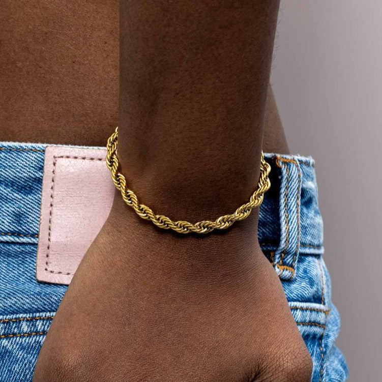 WOMEN'S ROPE BRACELET [18K GOLD] 5MM